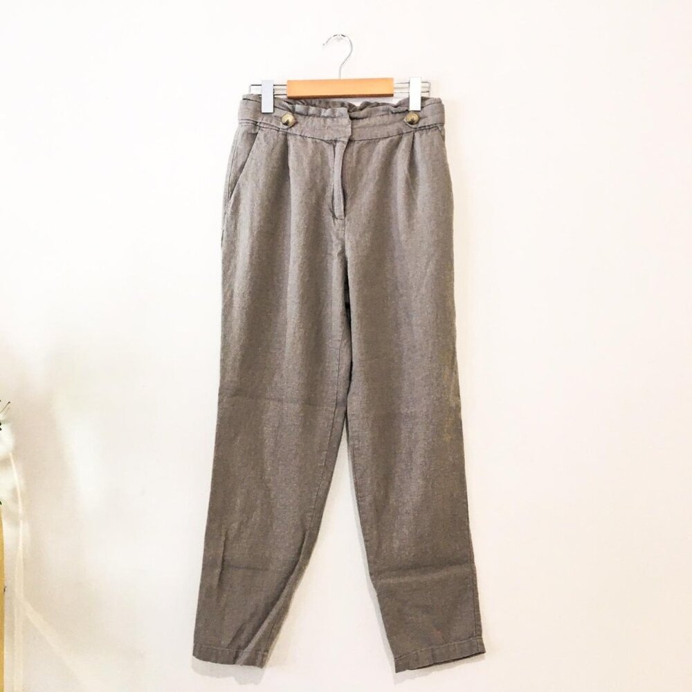 Dynamite Soft Brown Highwaisted  Linen Cottagecore Pants